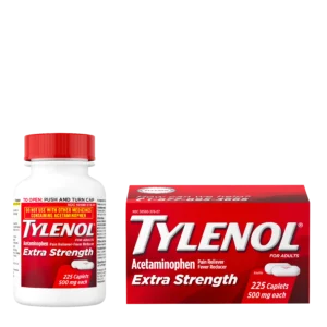 TYLENOL 500 mg Acetaminophen Caplets for Pain Relief (100 Count Bottle)